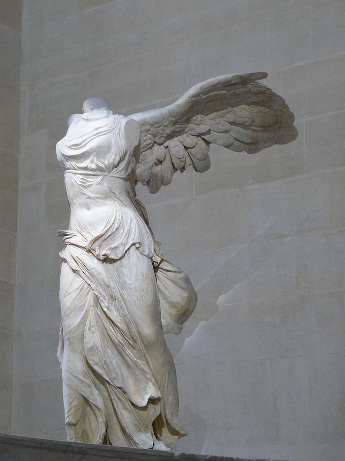 The Winged Victory of Samothrace or The Winged Nike c. 200–190 BCE, Parian marble; 244 cm (96 in); Louvre, Paris. (Photo taken 21 March 2015, 17:28:20 Lyokoï88
